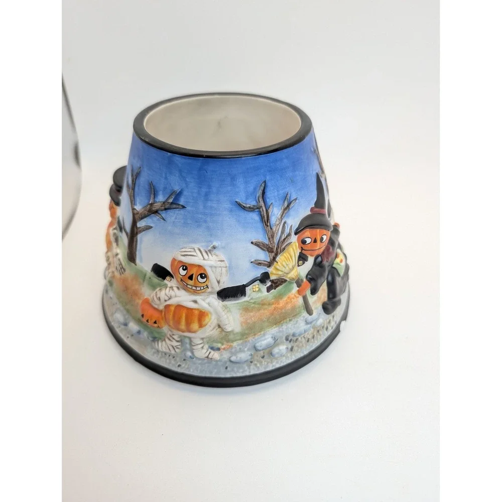 Yankee Candle Pumpkin Pals Halloween Ceramic Jar Shade 1127896 Blue Ghost Rare